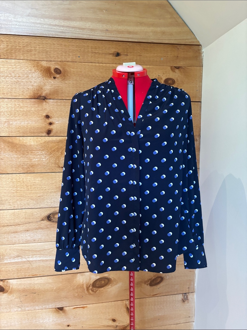 Boden Navy Blue Polka Dot Blouse